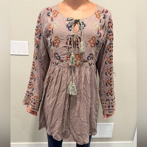 Embroidered Boho Mini Dress